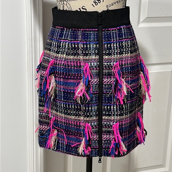 Milly Couture Tweed Pencil Midi Skirt Multicolor - Picture 7 of 11